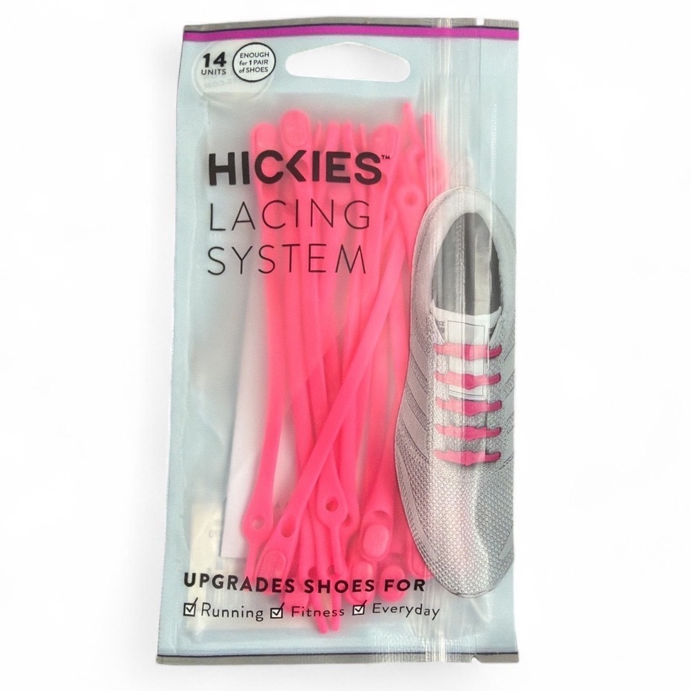 HICKIES Lacing System Neon Pink No-Tie Elastic Shoelaces